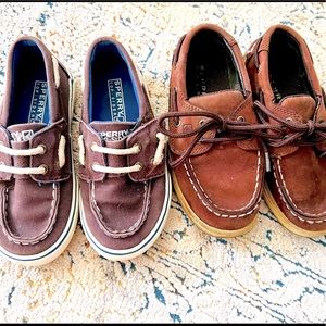 2 pair of Sperry sliders toddler size 10 slip-on twin boys